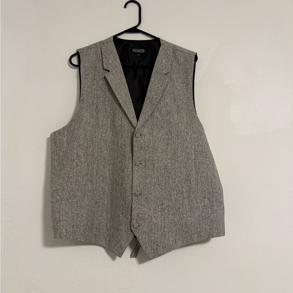 Haute Butch Gray Herringbone Dress Vest